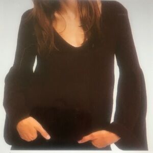 Free People Bell Sleeve Plum/Wine Sweater